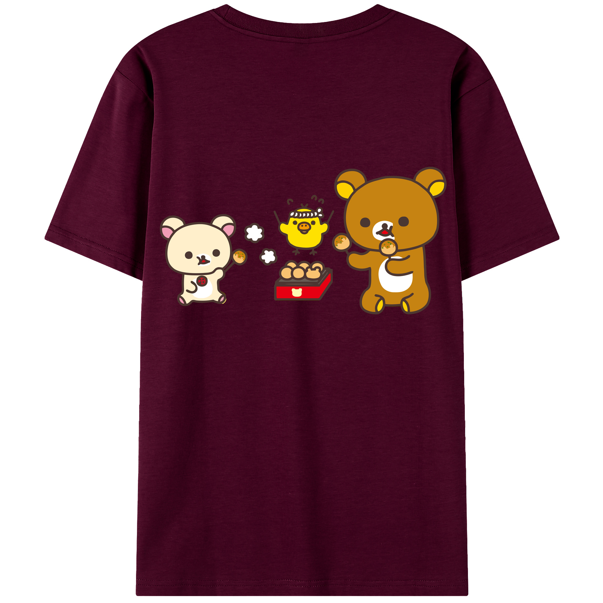 （画像用） リラックマ リラックマ キイロイトリ Rilakkuma Korilakkuma Kiiroitori レディース半袖Tシャツ(バックプリント)